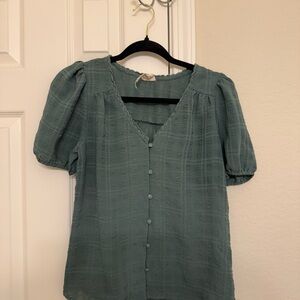 Blu Pepper Teal Button-Up Blouse
